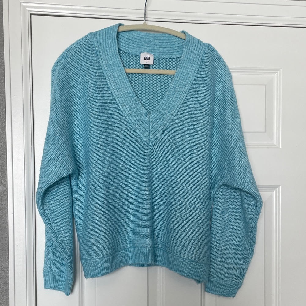 CAbi Women's Light Blue V-Neck Sweater